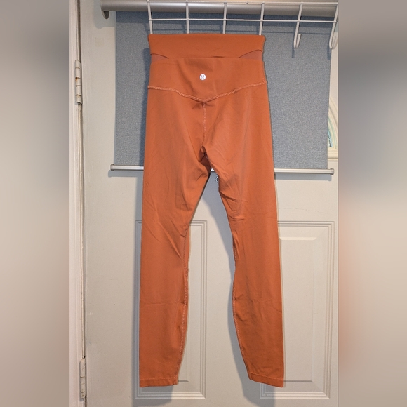 Lululemon Wunder Under High-Rise Orange/Pink Leggings (25") - Size 2 - Picture 2 of 6